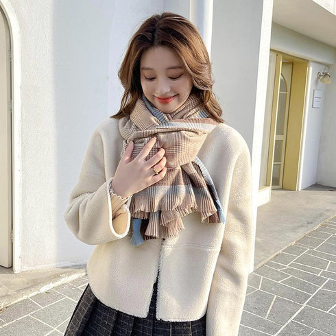Warm Cashmere Scarf Long Fringed Shawl